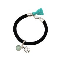 Gemshine - Damen - Armband - 925 Silber - Edelstein - Aqua Chalcedon - Engel - Grün - Schwarz