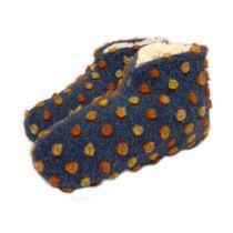 Bettschuhe Wolle Noppen blau 38/39