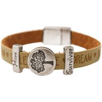 Gemshine - Damen - Armband - Lebensbaum - WISHES - Braun - Sand - Magnetverschluss - Hope - Survivor