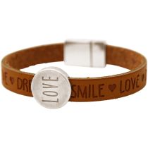 Gemshine - Damen - Armband - Love - Liebe - WISHES - Braun - Magnetverschluss