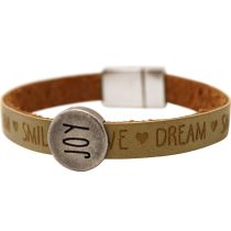 Gemshine - Damen - Armband - Joy - Happy - WISHES - Braun - Sand - Magnetverschluss