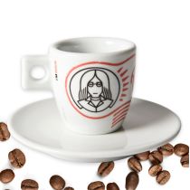 Caffè Moak Espressotasse I`M ROCK mit Untertasse weiß 2-teilig Espressotassenset