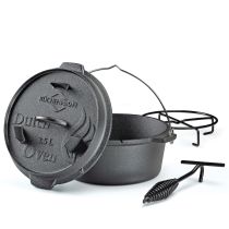 Küchenprofi Dutch Oven 3,5l 24cm BBQ Gusseisen Feuertopf Gusstopf Deckelheber