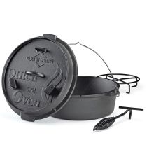 Küchenprofi Dutch Oven 5,5l 30cm BBQ Gusseisen Feuertopf Gusstopf Deckelheber