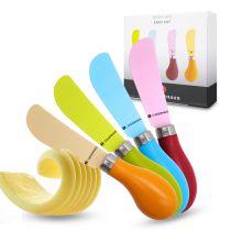 Buttermesser Set 4 teilig Messer Frühstücksmesser Streichmesser klein Brunchmesser farbig bunt