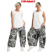 LAGENLOOK HOSE schwarz-weiß große Größen AKH Fashion