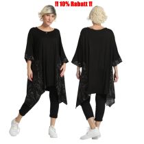 LAGENLOOK schwarze TUNIKA Shirt große Größen AKH Fashion