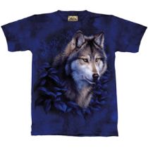 T-Shirt Kinder Wolf in Blue Foliage (The Mountain), nur noch M & XL