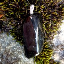 Onyx natur Anhänger mit Silberöse groß