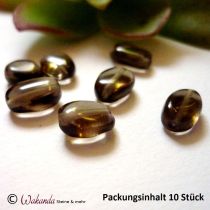 Rauchquarz Linse oval 9 x 7 mm, Pack mit 10 Stück