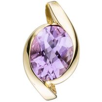 Anhänger 333 Gold Gelbgold 1 Amethyst lila violett Gold-Anhänger