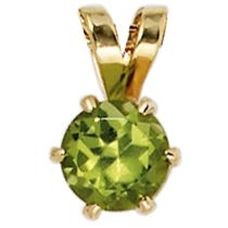 Anhänger 585 Gold Gelbgold 1 Peridot grün Gold Anhänger