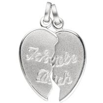 Anhänger Ich Liebe Dich / geteiltes Herz 925 Sterling Silber