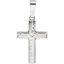 Anhänger Kreuz 925 Silber matt gehämmert KreuzAnhänger