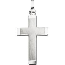 Anhänger Kreuz 925 Silber matt mattiert Kreuzanhänger Silberanhänger