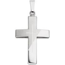 Anhänger Kreuz 925 Sterling Silber matt Kreuz Anhänger