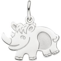 Anhänger Nashorn 925 Sterling Silber Silber Anhänger