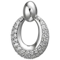 Anhänger oval 925 Sterling Silber 50 Zirkonia Silberanhänger