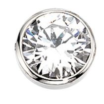 Anhänger rund 925 Sterling Silber 12,4 mm rhodiniert 1 Zirkonia