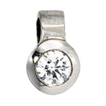 Anhänger rund 950 Platin matt 1 Diamant Brillant 0,12 ct.