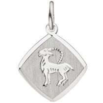 Anhänger Sternzeichen Steinbock 925 Sterling Silber teilmattiert