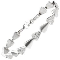 Armband 925 Sterling Silber gehämmert 19 cm Silberarmband