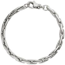 Armband 925 Sterling Silber rhodiniert 19 cm Karabiner 4,6 mm breit