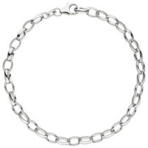 Armband 925 Sterling Silber rhodiniert 21 cm - 5 mm Karabiner