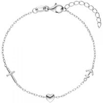 Armband Glaube Liebe Hoffnung 925 Sterling Silber 19 cm