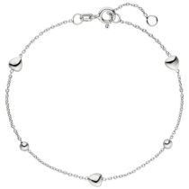 Armband Herz Kugel 925 Sterling Silber 19 cm Silberarmband