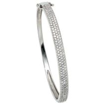 Armreif Armband 925 Sterling Silber mit Zirkonia Klappverschluss