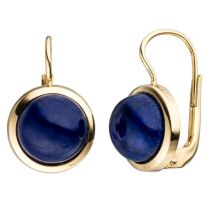 Boutons rund 333 Gold Gelbgold 2 Lapislazuli blau Ohrringe