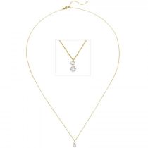 Collier 750 Gold Gelbgold 2 Diamanten Brillanten 45 cm