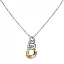 Collier Edelstahl rotgoldfarben beschichtet 45 cm Karabiner