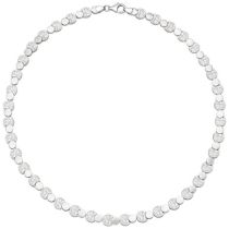 Collier Halskette 925 Sterling Silber gehämmert 45 cm Silberkette