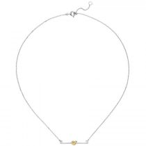 Collier Halskette Knoten 925 Sterling Silber bicolor vergoldet 45 cm Kette