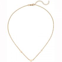 Collier Halskette mit Anhängern Sterne 925 Silber rotgold vergoldet 43 cm