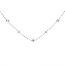 Collier Herz Kugel 925 Sterling Silber 45 cm Silberkette Federring