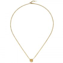 Collier Kette mit Anhänger 585 Gold Gelbgold 24 Diamanten Brillanten 45 cm