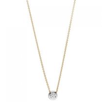 Collier Kette mit Anhänger 750 Gelbgold Weißgold bicolor Diamant Brillant