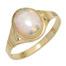 Damen Ring 333 Gelbgold 1 Opal Goldring