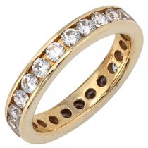 Damen Ring 333 Gelbgold mit Zirkonia rundum Goldring Memoryring