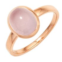 Damen Ring 585 Gold Rotgold 1 Rosenquarz Cabochon rosa Rotgoldring