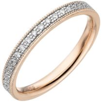 Damen Ring 585 Gold Rotgold 19 Diamanten