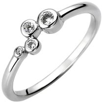 Damen Ring 925 Sterling mit 4 Zirkonia