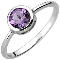 Damen Ring 925 Sterling Silber 1 Amethyst lila, violett