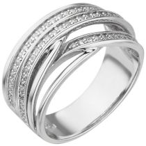 Damen Ring 925 Sterling Silber 73 Zirkonia Silberring