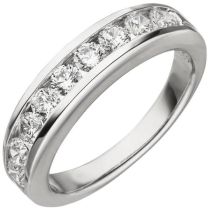 Damen Ring 925 Sterling Silber 9 Zirkonia Silberring