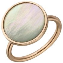 Damen Ring 925 Sterling Silber rotgold 1 Perlmutt-Einlage