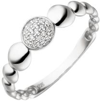 Damen Ring aus 925 Sterling Silber mit 19 Zirkonia Silberring